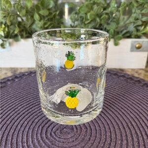 Pineapple icon 🍍 Charm Inlay Double Old Fashioned bubble Glass NWT